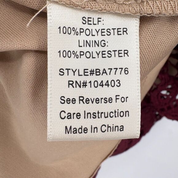 Altar'd State Burgundy Lace Overlay Dress, Sz Large, Choker Funeral Wedding - Picture 9 of 10